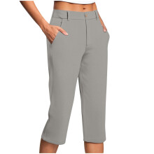 Pantaloni Capri pentru femei, talie înaltă, talie elastică, eleganti, casual, elastici, cu buzunare, reducere limitată în timp