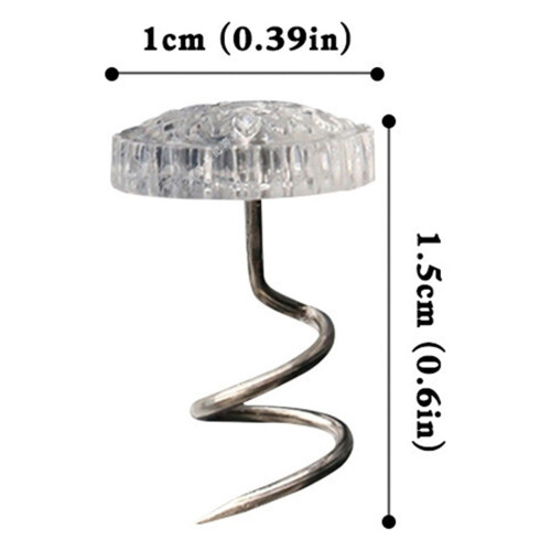 Conjunto de 30 pinos de fixação para estofamento, com cabeças transparentes, ideais para capas de sofá e saias de cama. Dimensões: 0,5 polegadas. 2