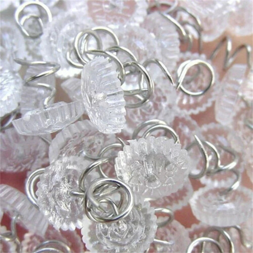 Conjunto de 30 pinos de fixação para estofamento, com cabeças transparentes, ideais para capas de sofá e saias de cama. Dimensões: 0,5 polegadas. 1