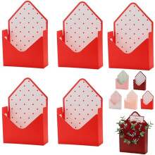 Boîtes à enveloppes Saint-Valentin (rouges x 5), coffrets cadeaux romantiques fleuris avec motif de lettres d'amour, parfaits pour une demande en