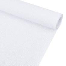Tissu de coton 14 fils/cm, 150 x 51 cm, blanc, type Adia, pour broderie, travaux d'aiguille, loisirs créatifs et décoration intérieure.