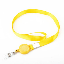 Lanière rétractable, porte-badges, jaune citron