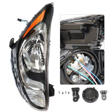 Athsholáthar Ceannlampa Halaigine do Hyundai Accent Sedan 2012 2013 2014, Taobh Paisinéara Ar Dheis, Lionsa Glan, Tithíocht Dhubh (Taobh Deas)