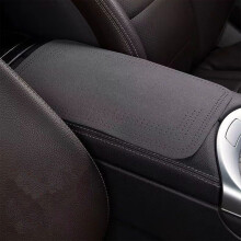 BiFandian Lederen Auto Middenconsolehoes – Universeel Armsteunkussen & Stoelbekleding, Grijs, Compatibel met de meeste Voertuigen