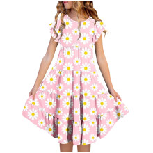 Toddler Girl Solid Dress Sleeveless Dress Girls Summer Clothes 6T