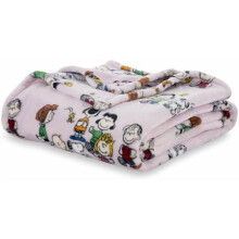 Coperta di peluche Snoopy in velluto color lilla, matrimoniale/queen size, 90x90 pollici