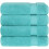 Ensemble de 4 serviettes de bain turques, 100 % coton, extra larges et douces, turquoise. 4