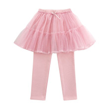 Leggings da bambina Mikilon con gonna in pizzo e volant, pantaloni tutu senza piedi per bambine da 1 a 10 anni