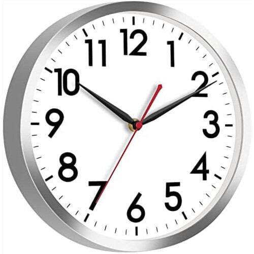 12 Inch Silent Atomic Wall Clock Silver