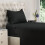 Twin Cooling Sheets Set (3pcs), 21" Deep Pocket, Soft100% Brushed Polyester, Side Pocket – Black 1