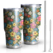 Vacuümgeïsoleerde drinkbeker met bloemenprint van 884 ml