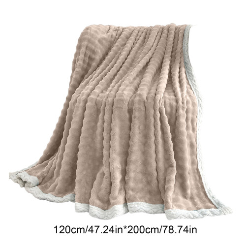 Fleece tæppe dobbeltsidet khaki 50x60 tommer 2