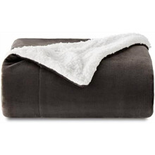 GentleSoft Sherpa Fleece Throw Blanket, Twin 60x80", Warm & Soft Fuzzy Plush Blanket for Couch – Brown