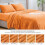 Σεντόνια Flannel Twin Size Burnt Orange - Σετ σεντονιών από εξαιρετικά μαλακό φλις φθινοπωρινό 4