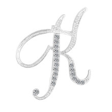 1 broche unisex con letras del alfabeto inglés AZ con diamantes de imitación