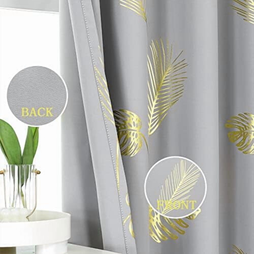 Blackout Curtains 52 x 84 in, Polyester with Gold Wheat 2
