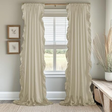 Cuirtíní Rufáilte Béise Seanré, Scagadh Solais, Stíl Feirme, L52xL84, 2 Phainéal