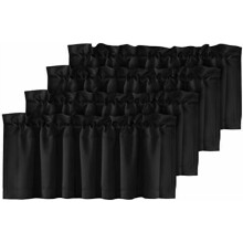 Sötétítő függönyök ablakokra, fekete konyhai karnisok nappaliba/hálószobába/fürdőszobába/alagsorba, 4 panel, 132 cm széles x 45 cm,