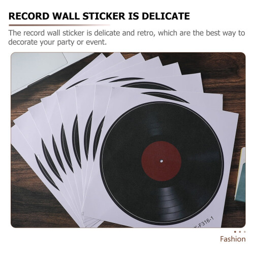 Conjunto de 16 adesivos de parede em vinil com tema musical retrô para sala de estar e quarto. 2