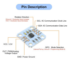 AS5600 Magnetic Encoder 3.3V 12bit High Precision Magnetic Induction Angle Measurement Sensor Module 8Set