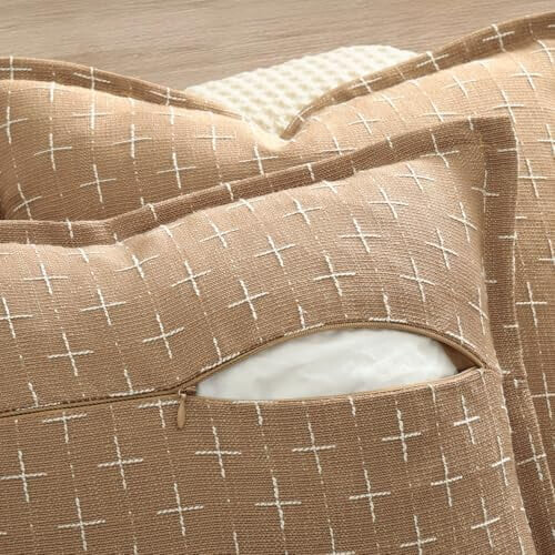 Ensemble de 2 housses de coussin en polyester 22x22 pouces avec bords à volants 2