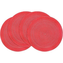 Lot de 4 sets de table ronds tressés, 38 cm, en ramie de coton