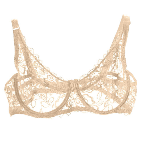 Σουτιέν με μπανέλα Lace Desire, σέξι, τριγωνικό σουτιέν με διαφάνεια και V λαιμόκοψη,
