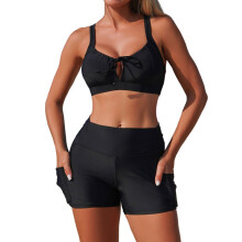 Damesbadpak, tweedelig, damesbadpak, bikini met hoge taille, corrigerend badpak, bescheiden badpak voor de zomer en lente