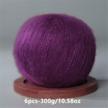 6pcs Mohair Yarn Crochet and Hand Knitted Knitting Crocheting DIY Wool Thread Spring and Summer Soft and skin friendly 50g/pc