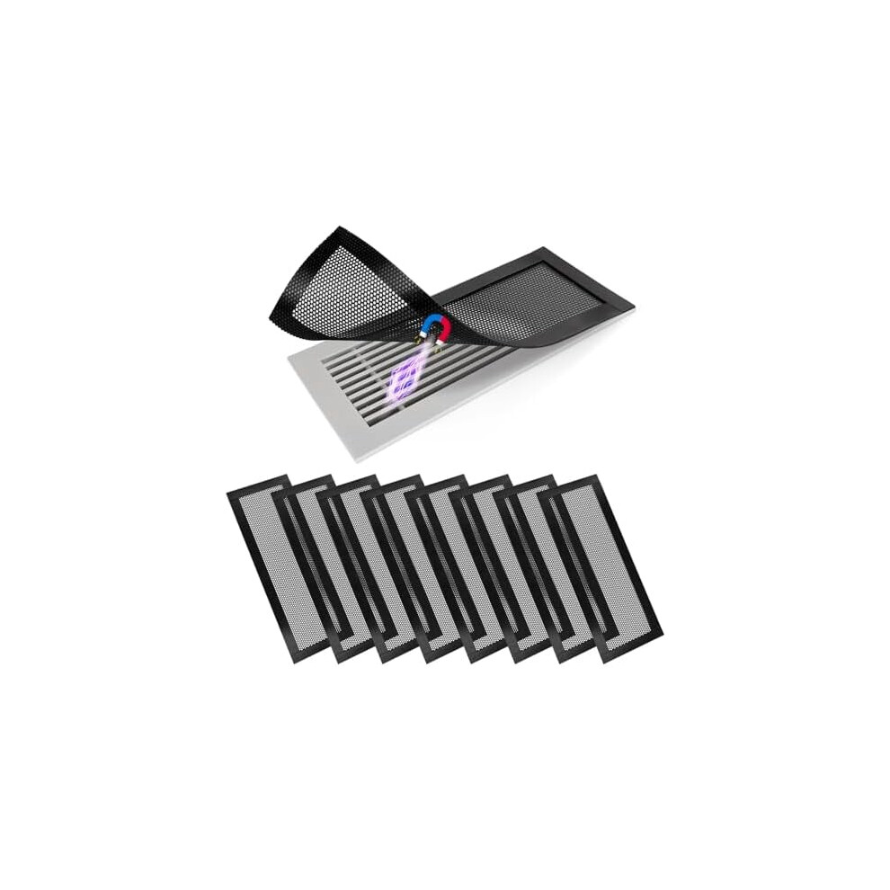 8P Magnetic Floor Vent Covers (4X12"), Pvc Mesh For Home Wall/Ceiling/Floor Â Catches Debris, Compatible With Standard Vents 9149926094197