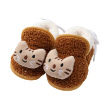 Fluffy Toddler Slippers for 0-18M – Soft, Anti-Slip Indoor Crib Shoes, Cute Cartoon Design, Boys & Girls