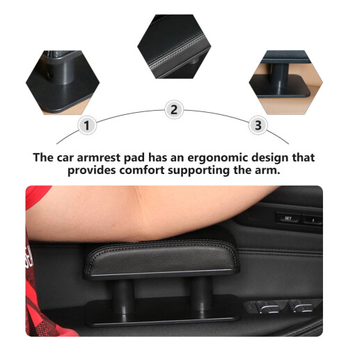 Worgeo Storage Pernă reglabilă pentru cotiera auto din piele, 1 pachet 1