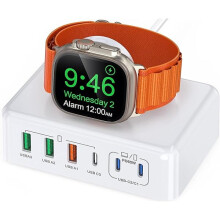 Station de charge USB-C ZLC170W – Chargeur de voyage compatible avec iPhone 16 à 12, Apple Watch Ultra/SE/10 à 2, AirPods, MacBook et iPad