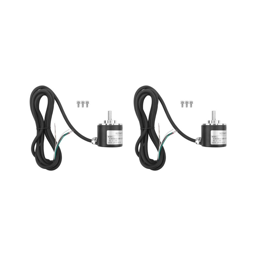 2X Rotary Incremental Encoder 38S6g5-B-G24n Ab 2-Phase Connection 50P/R 5-24V Solid Shaft Open Collector Npn Output 6033019132503