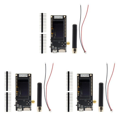 3X LILYGO Placa de Desenvolvimento LoRa32 V2.1 ESP32 com WiFi, , Display OLED de 0,96 Polegadas, Módulo Sem Fio LoRa32 V2.1 de 868 MHz