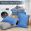 Ensemble de couette 7 pièces pour lit queen, bleu royal et gris clair 4