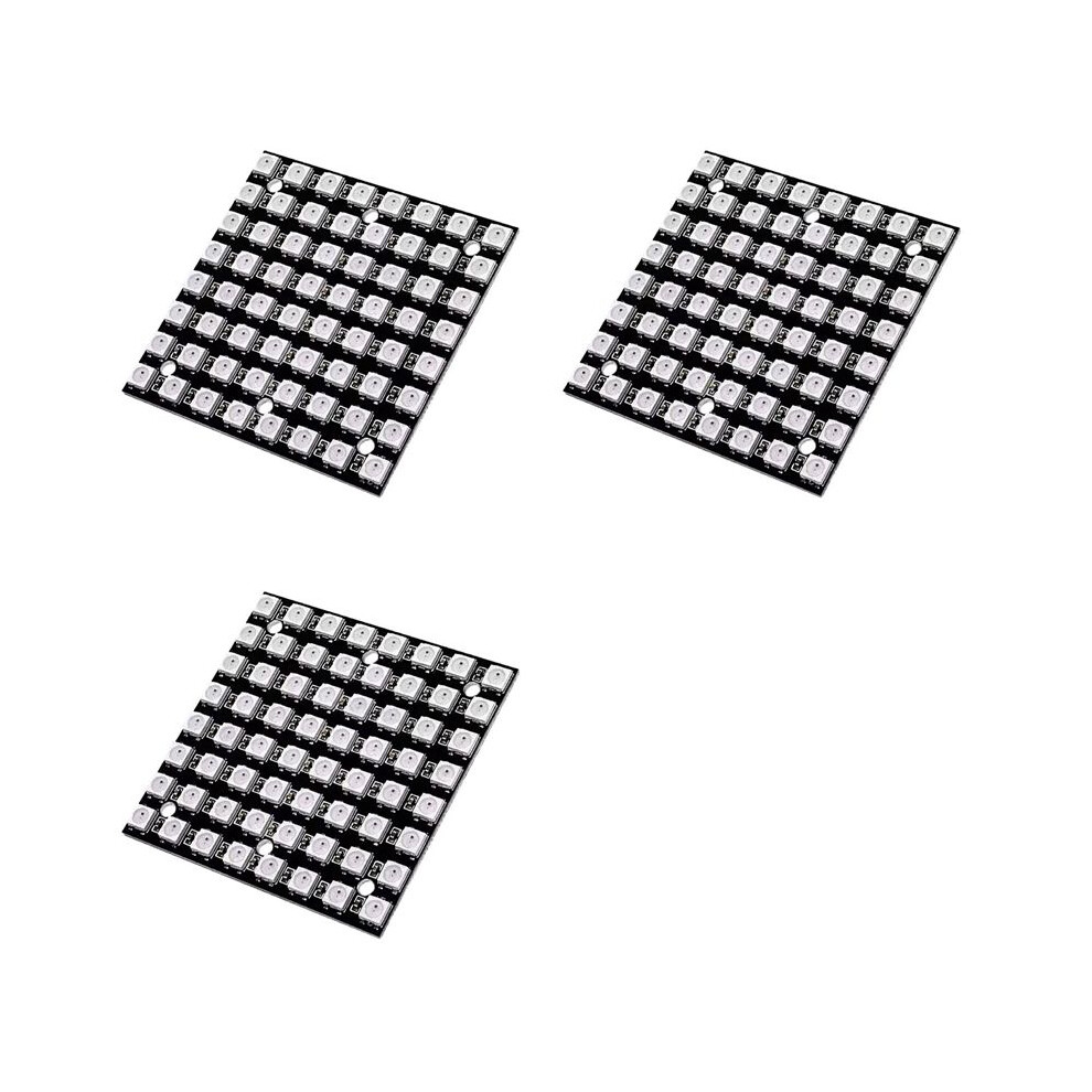 Photos - Electrical Wire & Cable Jojomino 3X WS2812 LED 5050 RGB 8x8 LED Matrix WS2812B 8x8 64-Bit Full Color 5050 RGB LED Lamp Panel Light 