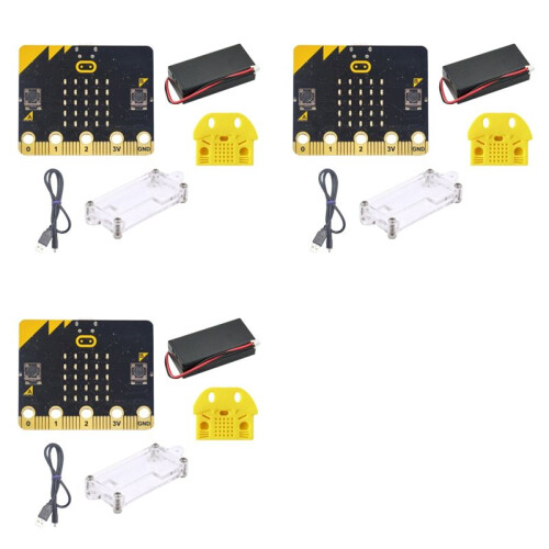 3X BBC Microbit Go Start Kit Micro:Bit BBC Programmable Learning Development Board with Protective Case for DIY Projects
