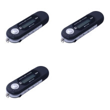 3X Portable USB MP3 Player Music Player Digital LCD Screen FM Radio Multifunction MP3 Music Player Black