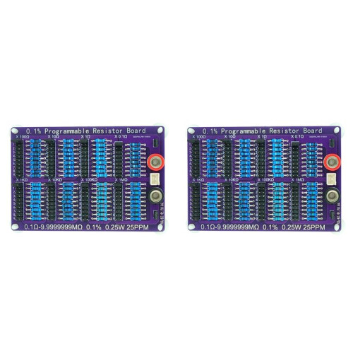 2X 0.1Ω-9.9999999MΩ 0.1% 0.25W 25PPM Programmable Resistor Board Resistance Tolerance 0.1% High Precision 8-Segment