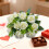 Bouquet de fleurs artificielles blanches 30 cm 5