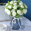 Bouquet de fleurs artificielles blanches 30 cm 3