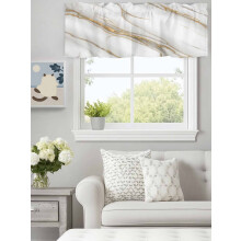 Gray Gradient Marble Valance with Gold Stripe 60x18in