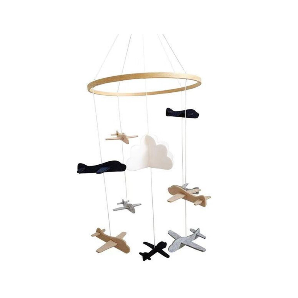 Wind Chimes,Adorable Felt Wind Chime Crib Mobile,Safe Non-Irritating Fabric Handcrafted Long-lasting Details Mobile for Crib,Airplane,7.8*7.8In