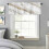 Gray Gradient Marble Valance with Gold Stripe 60x18in 3