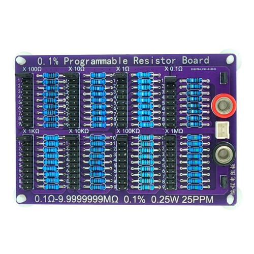 2X 0.1Ω-9.9999999MΩ 0.1% 0.25W 25PPM Programmable Resistor Board Resistance Tolerance 0.1% High Precision 8-Segment 1