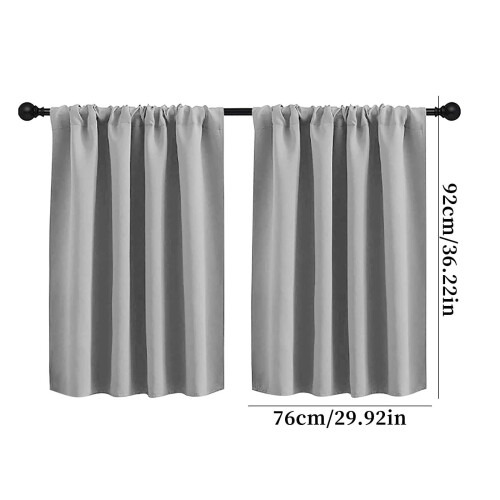 Blackout Short Curtains 76x60cm Rod Pocket Pair 2