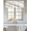 Gray Gradient Marble Valance with Gold Stripe 60x18in 6