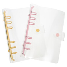 Clear A6 6-ring binder cover notebook