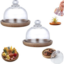 Recipiente tipo bola de nieve para charcutería – Cúpula de cristal transparente con